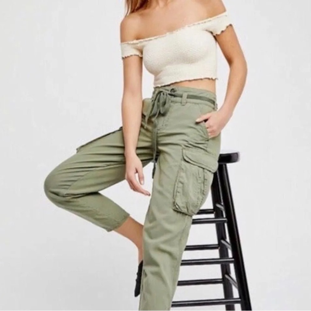 Free People Olive Green Pants - Picture 1 of 11